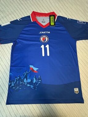 Saeta Men's Blue #11 Football Jersey